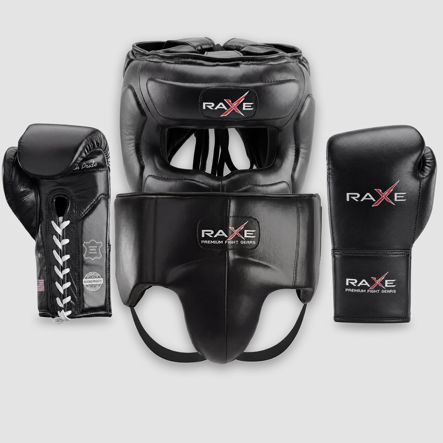 Premium Lace-Up Boxing Protective Gear Set